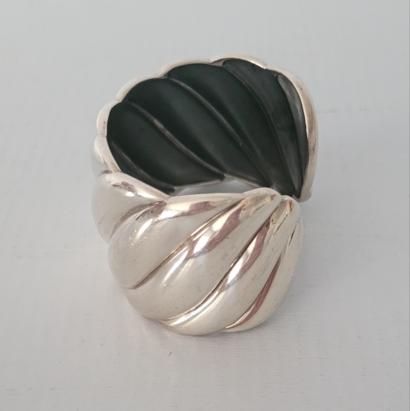 David Yurman Sterling Silver Wide Cable Cuff Bracelet - Picture 5 of 11